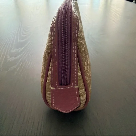 COACH Signature Pouch Cosmetic Pouch Small Item Case PVC - Picture 5 of 8